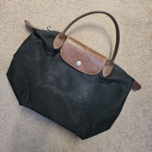 Longchamp Original La Pliage Too Handle Tote Bag- Small. Black, Well Loved